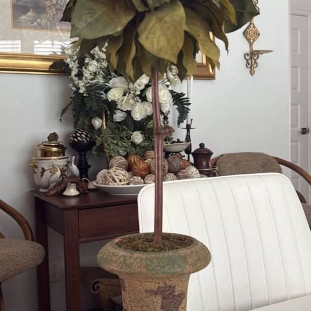 Vintage Style Faux Tabletop Topiary Tree 22” Tall Decorative Urn Planter Decor